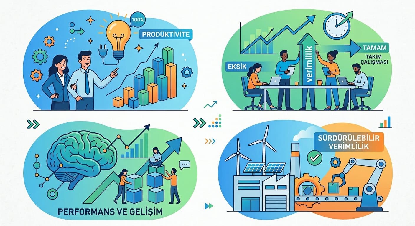 Verimlilik akış şemasını beyaz tahtada anlatan ekip