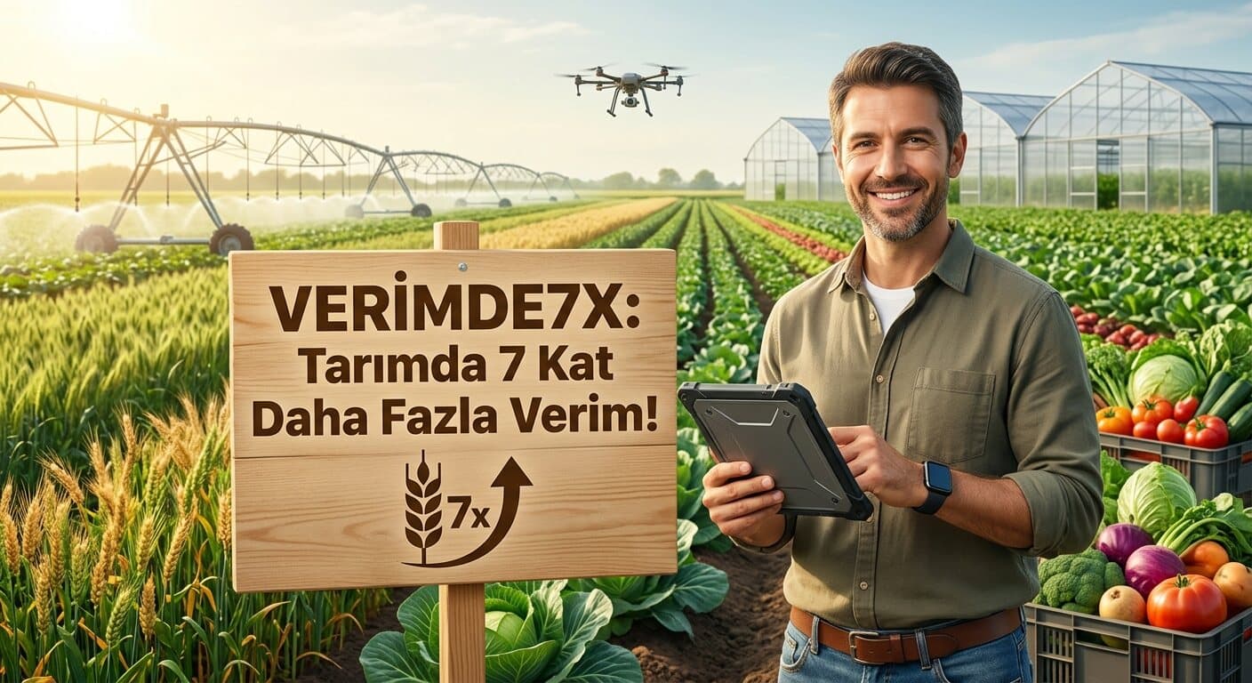 Sulanan tarım arazisinde tabletle veri toplayan üretici